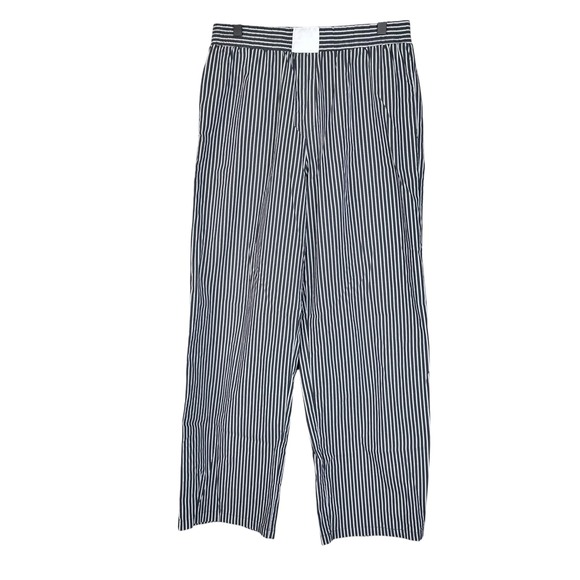 Lioness Pants - Lioness Navy Blue White Striped Elastic Waist Pajama Pants Small